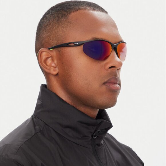 NIKE AERIAL E DZ7353 100 Geometric Sunglasses - White/Road Tint - Picture 2 of 10